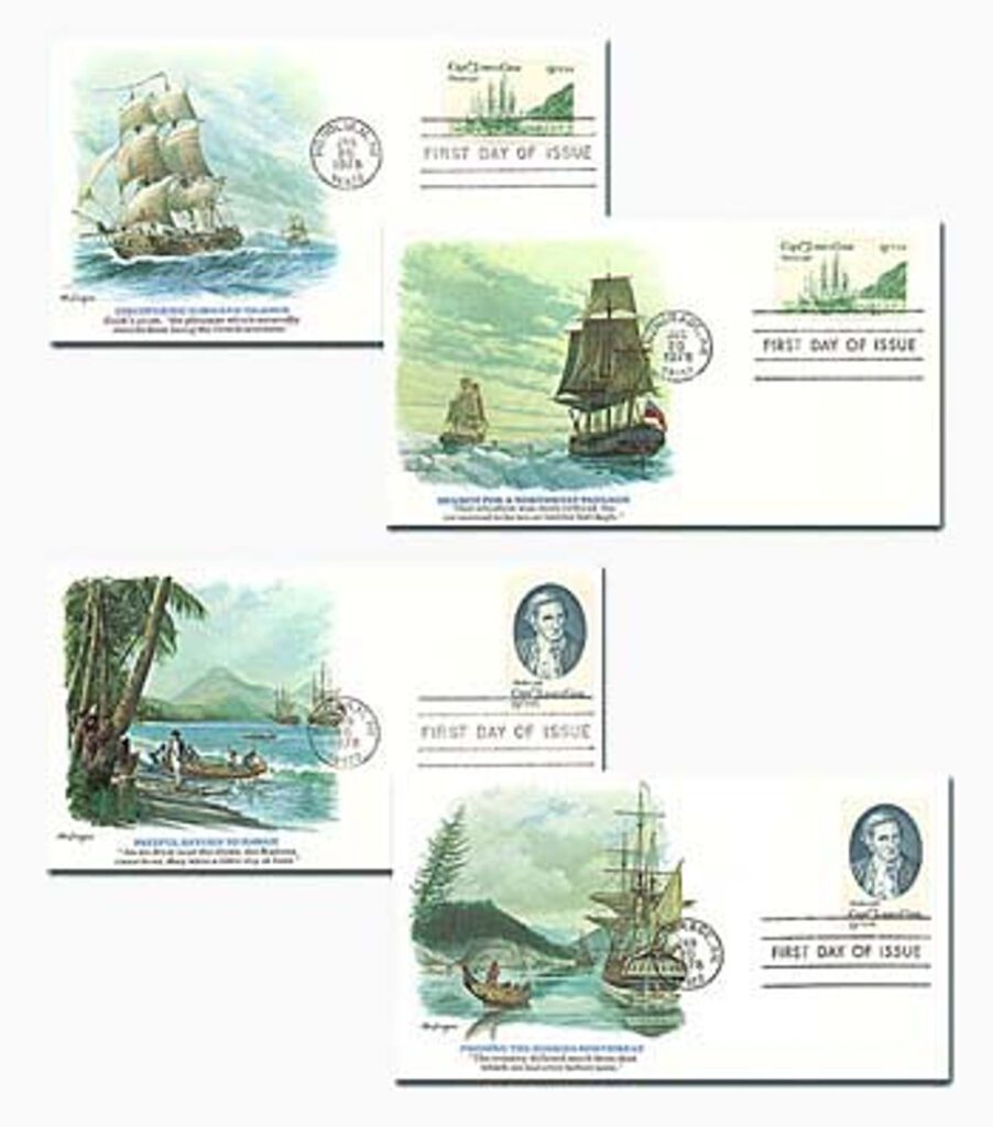 # 54499 - 1977 Captain Cook/Special Set of 4 FDC's