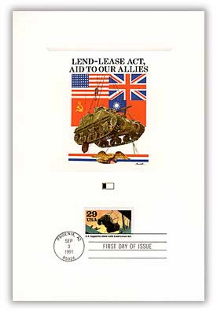 1991 WWII-Lend Lease 29¢ Act Proofcard