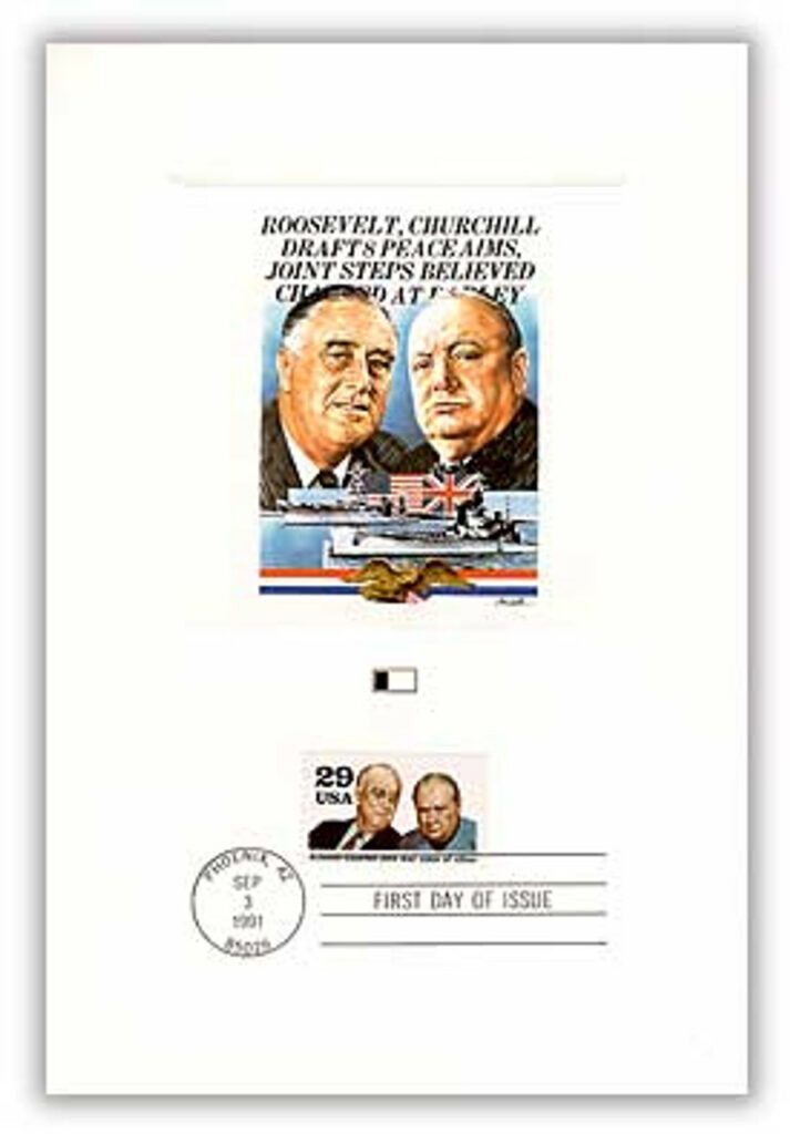 1991 WWII-Atlantic Charter 29¢ Proofcard