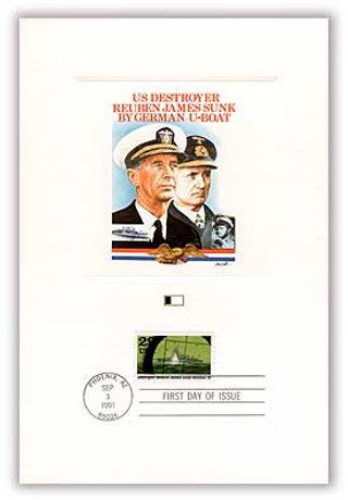 # 55909 - 1991 WWII-Sinking of Reuben James 29c PFCD