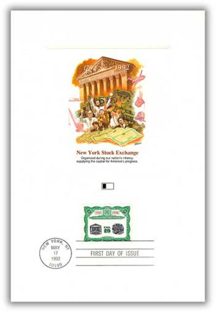1992 New York Stock Exchange First Day Proofcard 