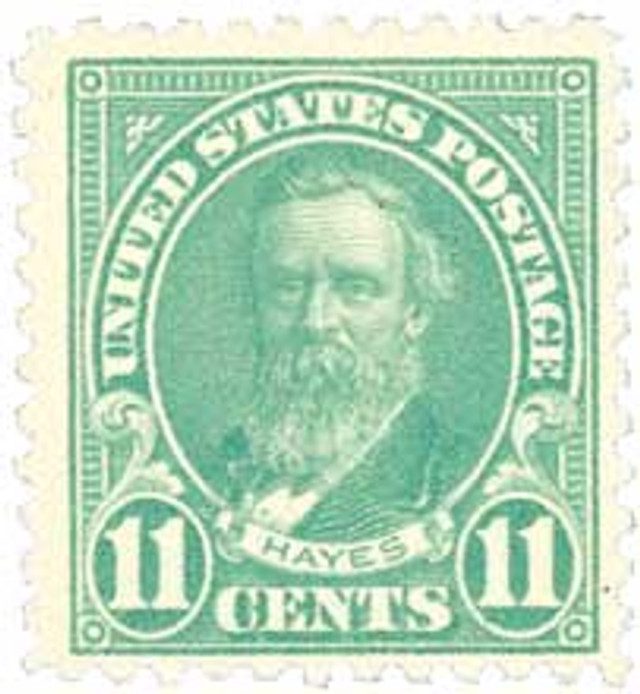 1922 11¢ Hayes, blue, perf 11