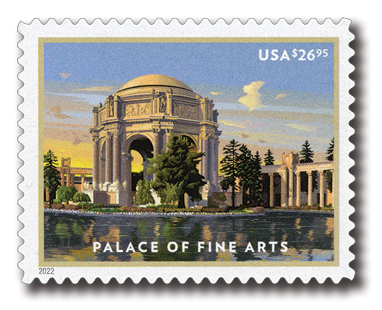 2022 $26.95 Palace of Fine Arts, San Francisco, California, Express Mail