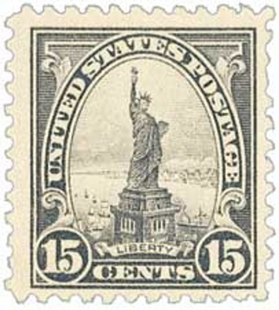 1922 15¢ Statue of Liberty, gray