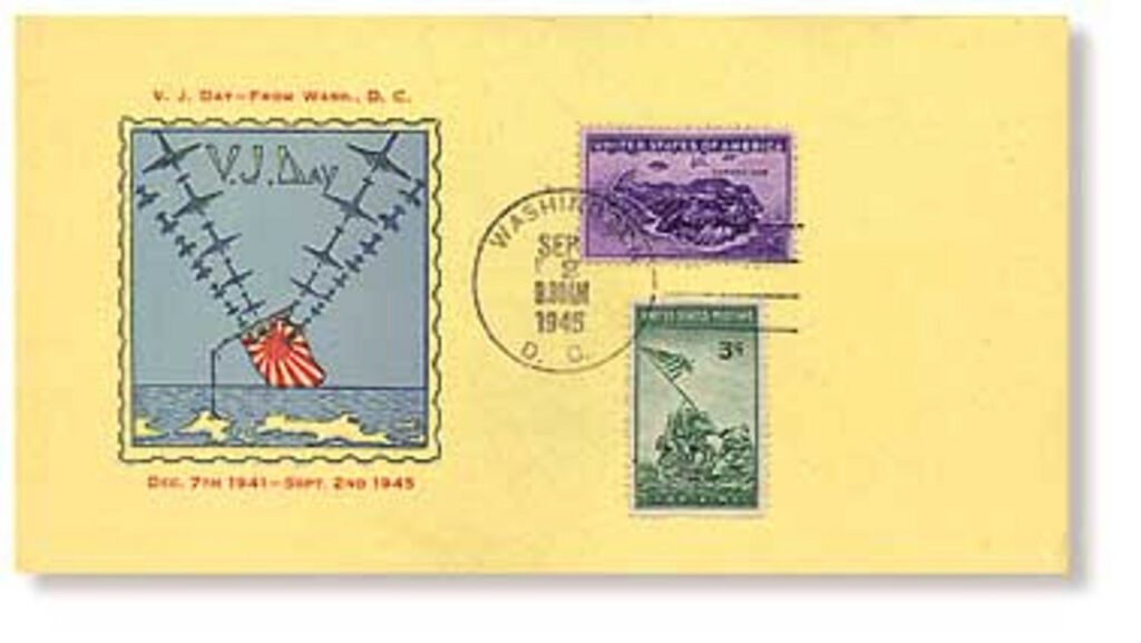 1945 V-J Day Commemorative Postcard - Large