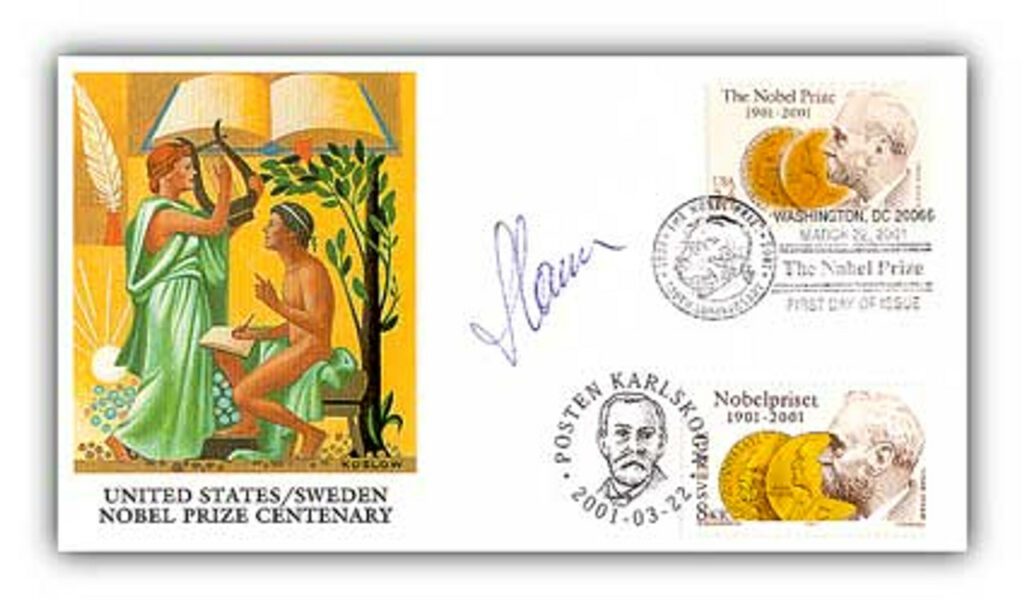 # 571167B - 2001 US/Sweden Nobel Slania Autographed FDC