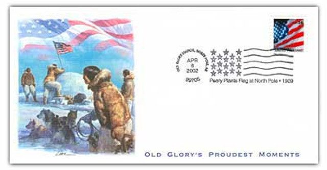 #571205 - 2002 Old Glory's Proudest Moments,Peary Plants Flag at North Pole