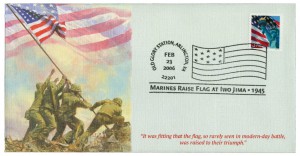 Item #571545 – Commemorative cover marking the 61st anniversary of the flag raising at Iwo Jima.