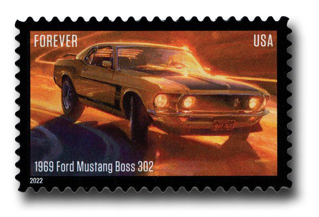 #5715 - 2022 First-Class Forever Stamp,Pony Cars: 1969 Ford Mustang Boss 302