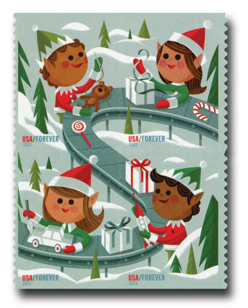 # 5722-25 - 2022 First-Class Forever Stamps - Holiday Elves