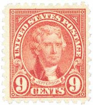 # 590 - 1926 9c Jefferson, rose