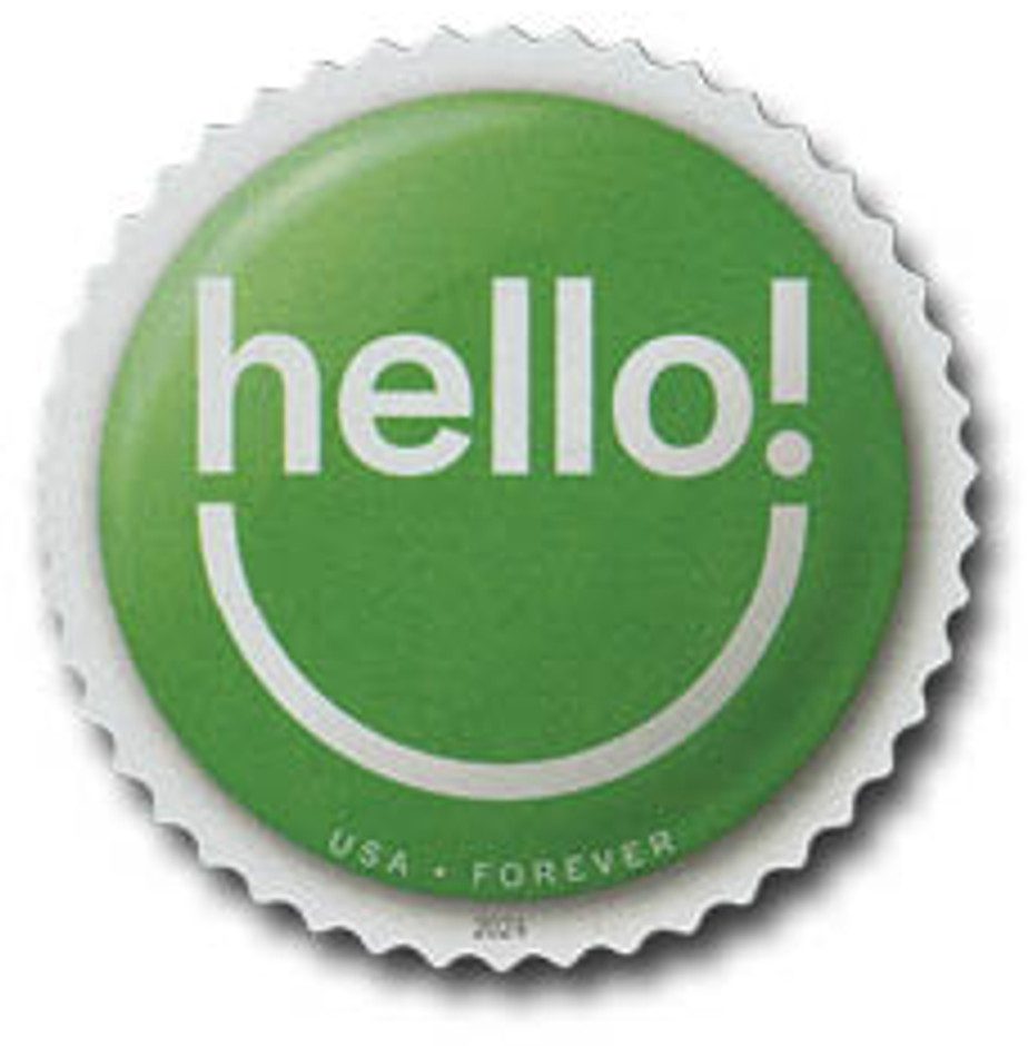 # 5920 - 2024 First-Class Forever Stamp - Pinback Buttons: Hello!