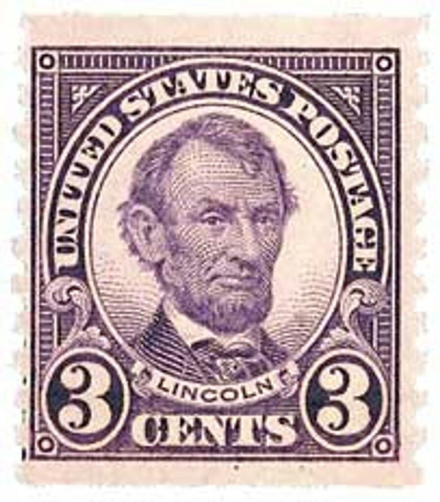 1924 3¢ Lincoln, coil, perf 10 vertical