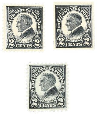 1923 Harding Commemoratives, Set of 3 stamps