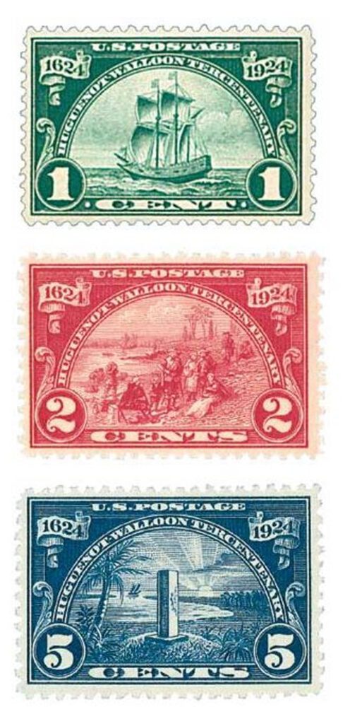 #614-16 - Complete Set, 1924 Huguenot-Walloon Commemorative