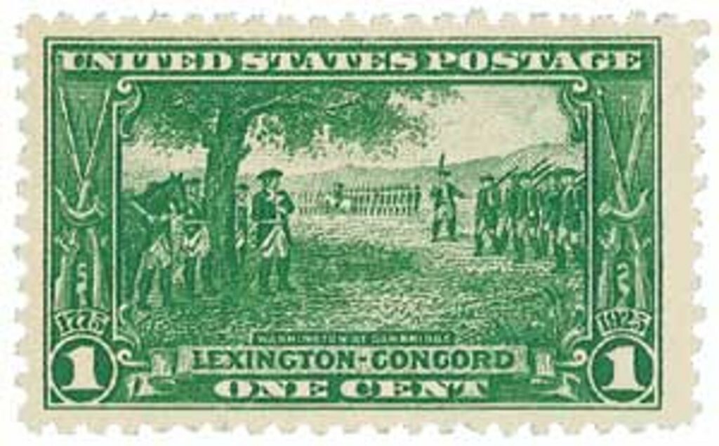 1925 1¢ Lexington-Concord Issue: Washington at Cambridge