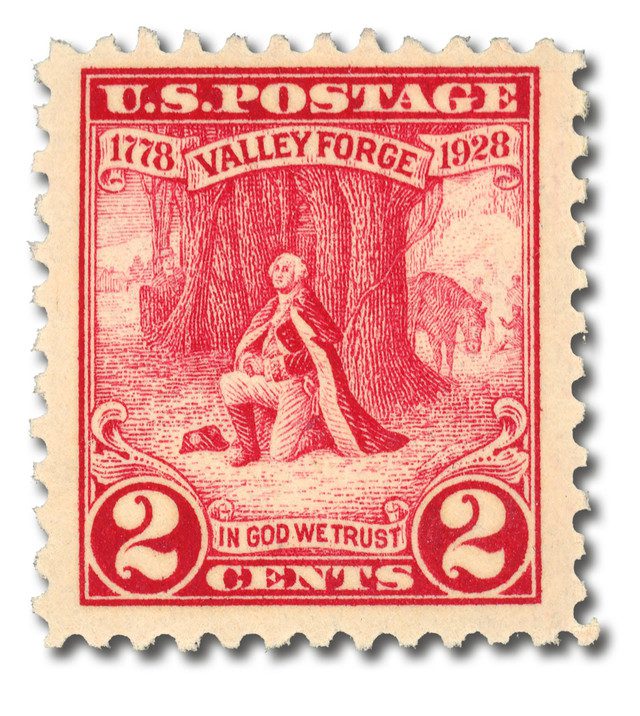645 - 1928 2c Valley Forge Issue: Washington at Prayer