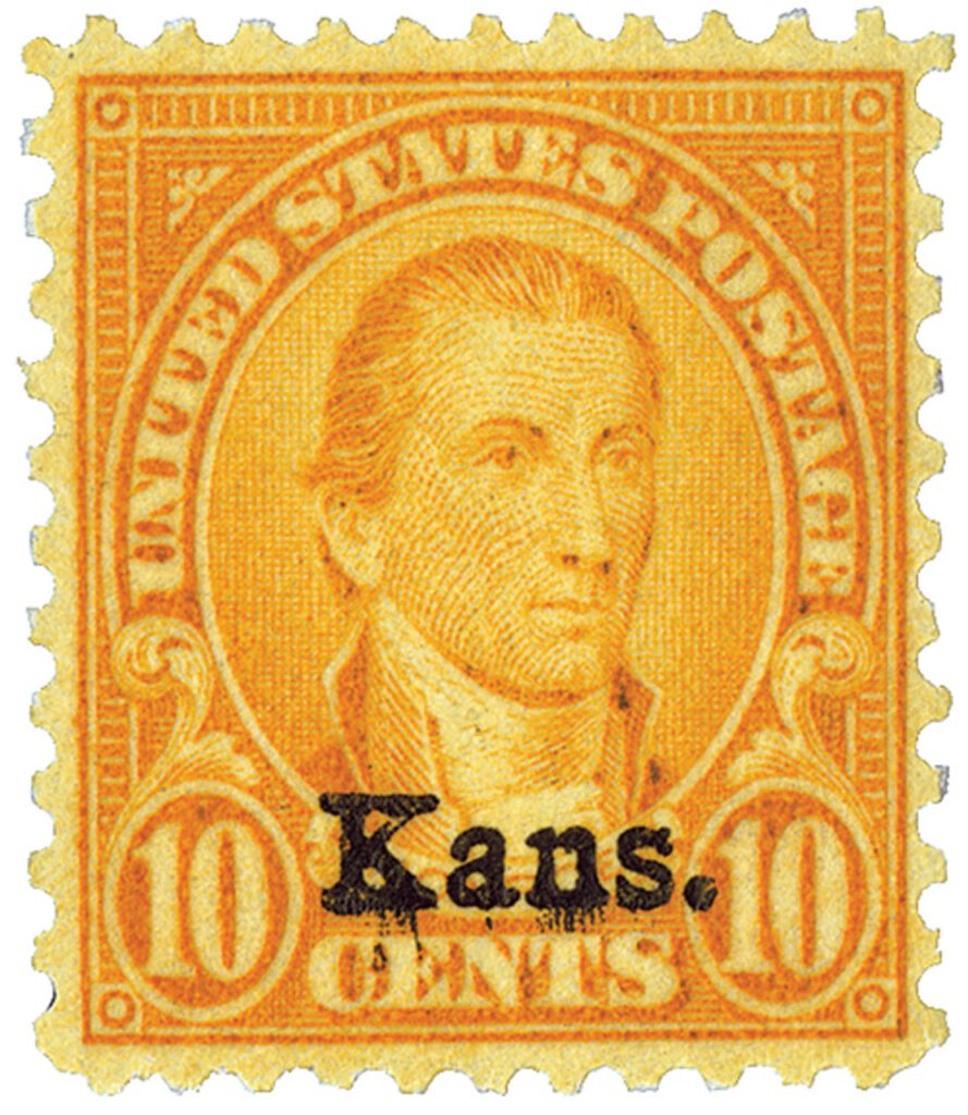 # 668 - 1929 10c Monroe, orange yellow, Kansas-Nebraska overprints