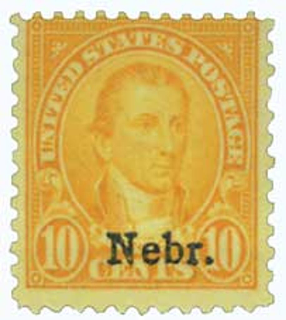 # 679 - 1929 10c Monroe, orange yellow, Kansas-Nebraska overprints