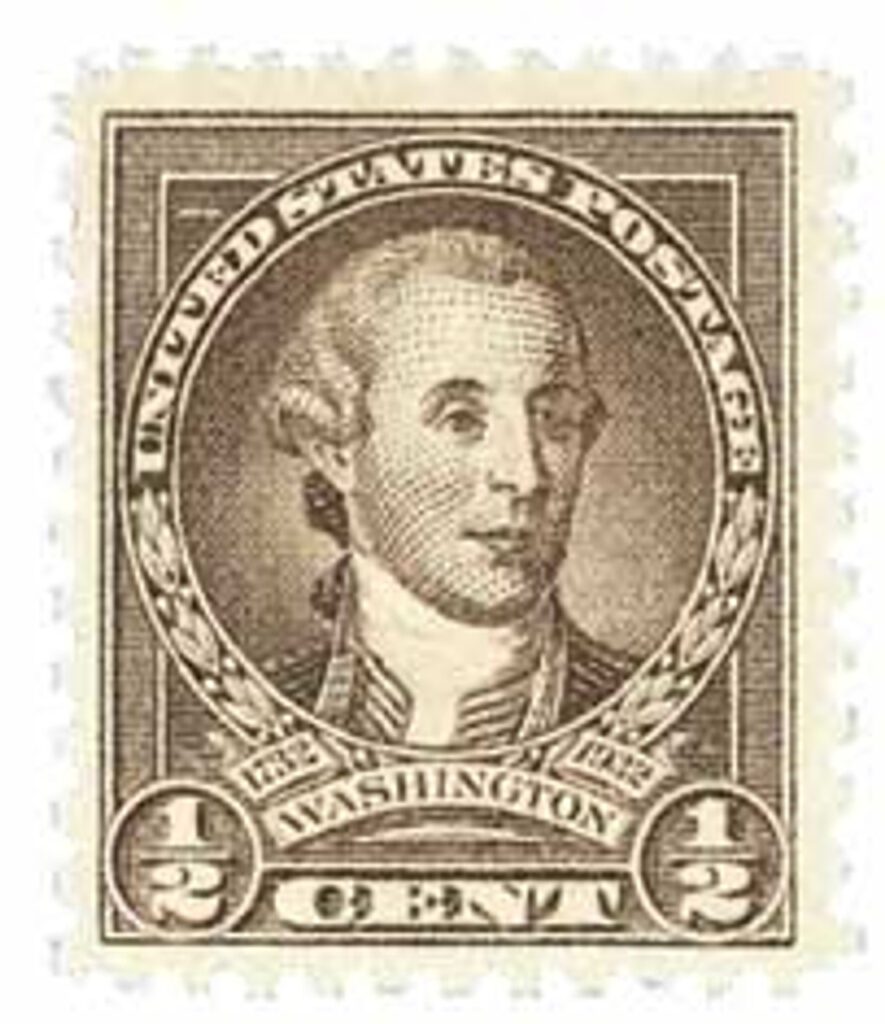 # 704 - 1932 Washington Bicentennial: 1/2c Washington by Charles Willson Peale