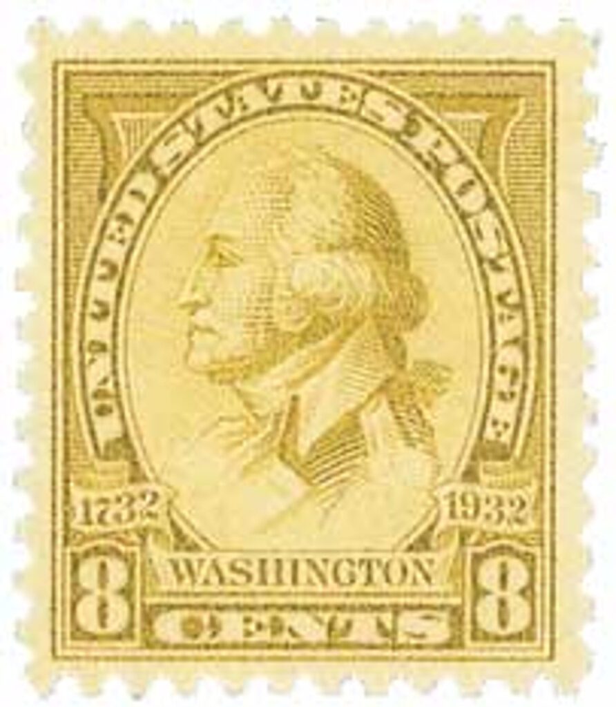 # 713 - 1932 Washington Bicentennial: 8c Washington by Charles B.J. Saint Memin