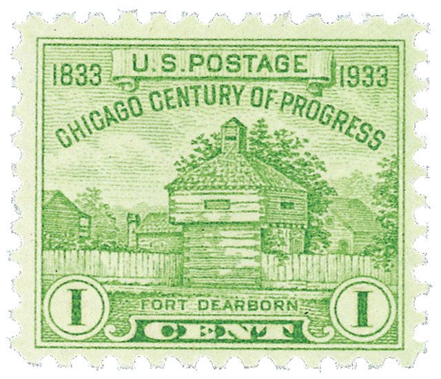 1933 1¢ Restoration of Fort Dearborn