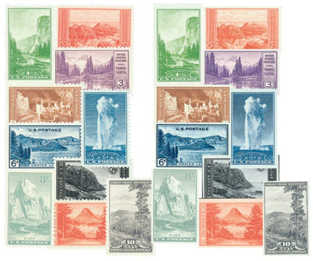 1934-35 National Parks, collection of 20 stamps