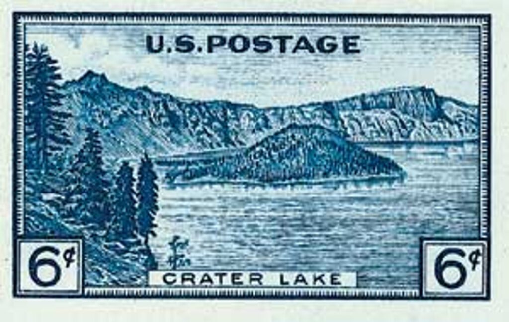 #761
1935 6c National Parks: Crater Lake, imperf, no gum
