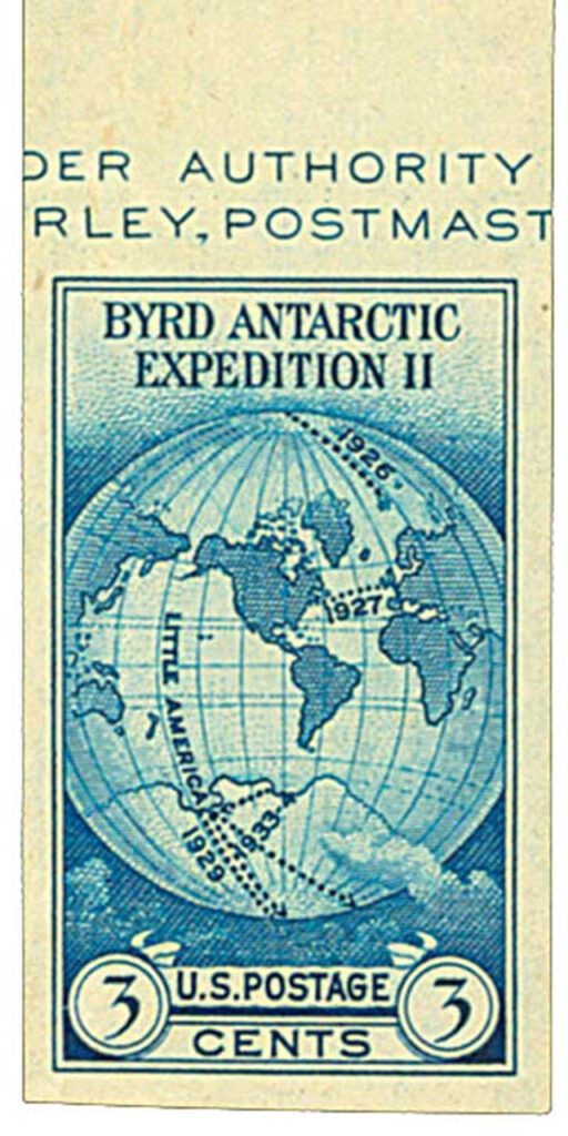 #768a - 1935 3c Byrd Expedition, no gum, imperf single