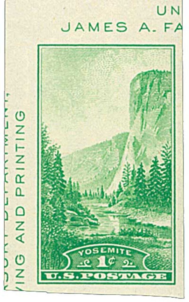#769a - 1935 1c Yosemite, no gum, imperf single