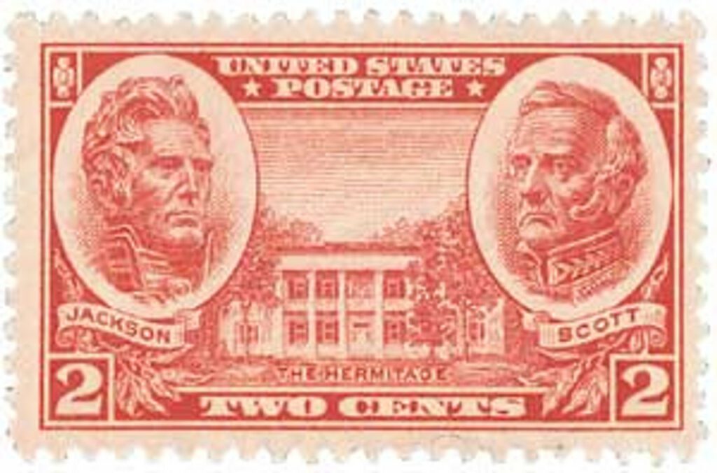 1937 2¢ Army and Navy: Jackson and Scott, The Hermitage