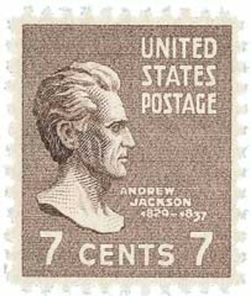 1938 7¢ Jackson, brown