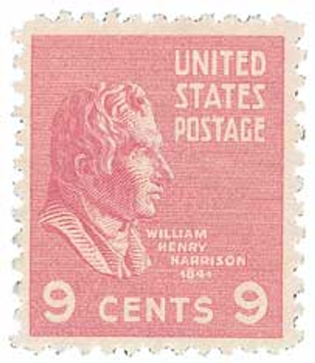 1938 9¢ William Henry Harrison, light rose