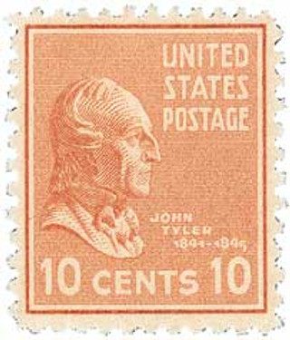 #815 - 1938 10c John Tyler, brown red