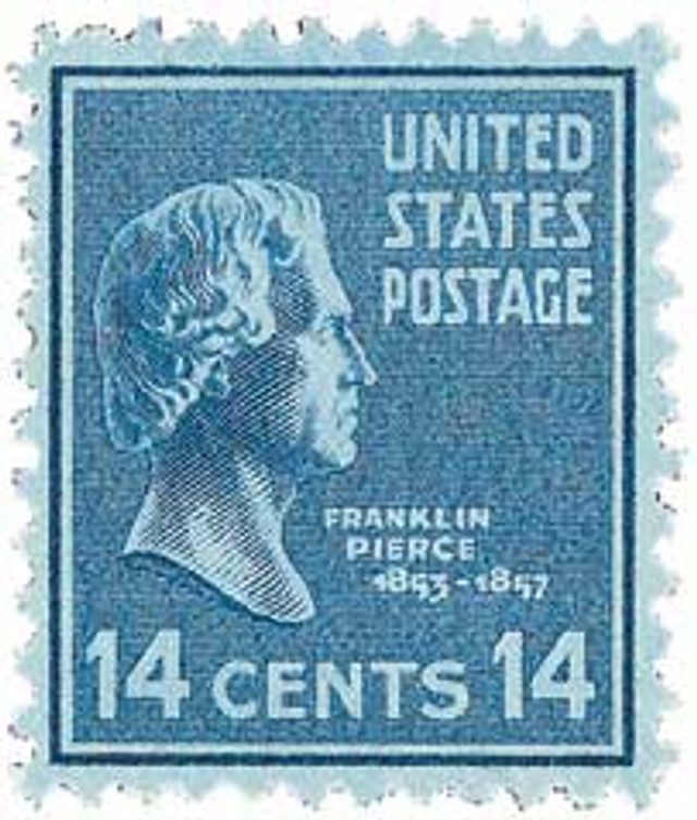 # 819 - 1938 14c Pierce, blue