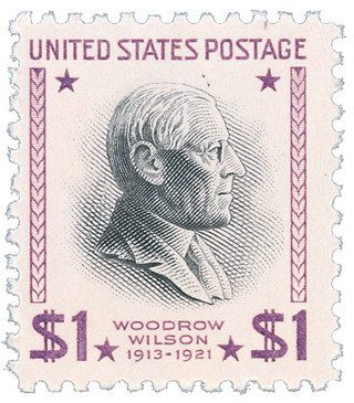 # 832c - 1954 $1 Woodrow Wilson, red violet and black