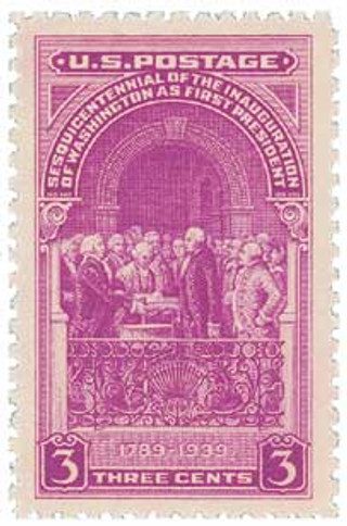 # 854 - 1939 3c Inauguration of Washington Sesquicentennial
