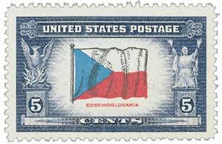 1943 Overrun Countries: 5¢ Flag of Czechoslovakia