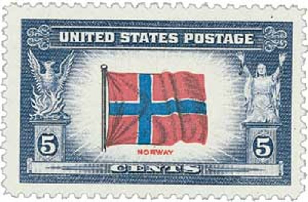 1943 Overrun Countries: 5¢ Flag of Norway