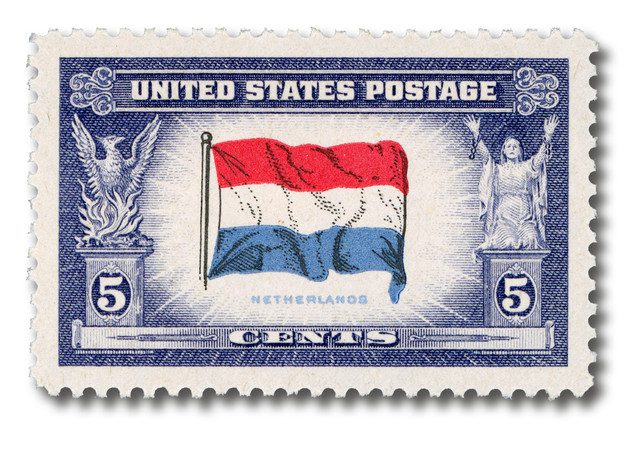 #913 - 1943 Overrun Countries: 5c Flag of Netherlands