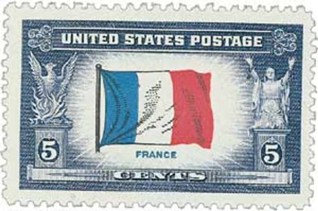 1943 Overrun Countries: 5¢ Flag of France