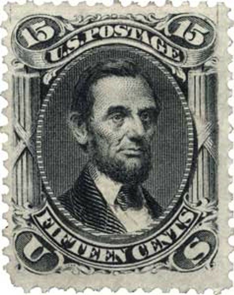 1867 15¢ Lincoln, black