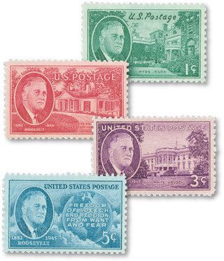 # 930-33 - Complete Set of 4, 1945 Franklin Roosevelt Stamps