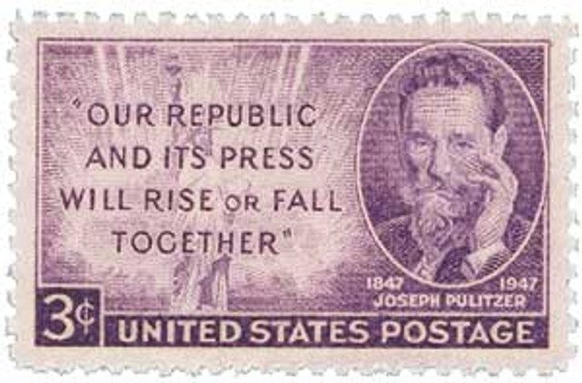 #946 - 1947 3c Joseph Pulitzer