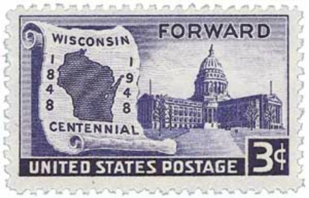 # 957 - 1948 3c Wisconsin Statehood