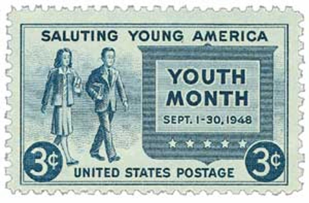 # 963 - 1948 3c Saluting Young America