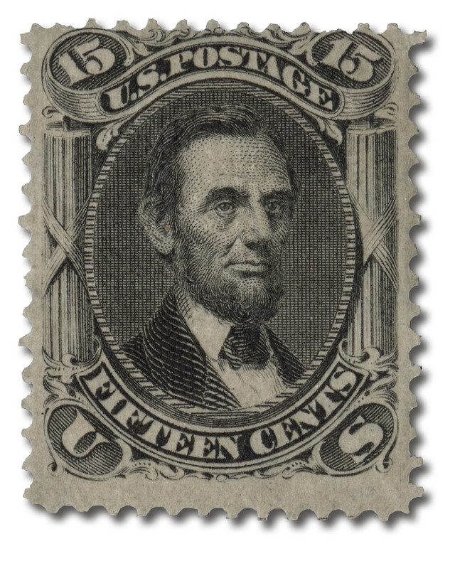 #98 - 1868 15c Lincoln, black