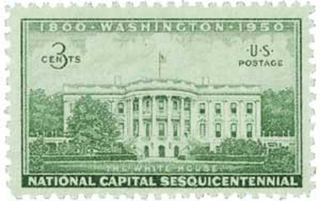 # 990 - 1950 3c National Capitol Sesquicentennial: Executive Mansion