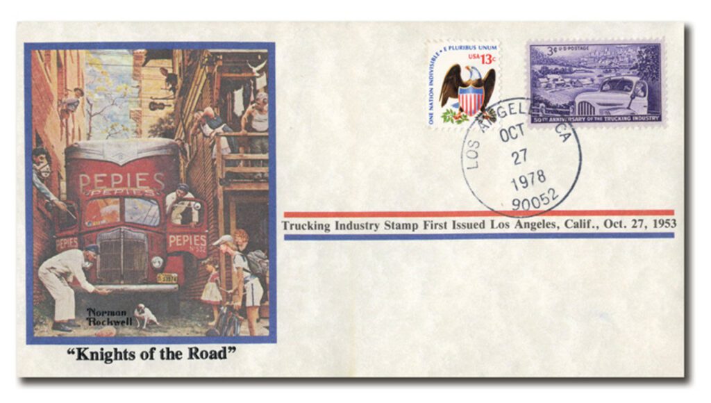 10/27/1978 USA, Norman Rockwell Cachet, "Knights of the Road" (Over-sized cover)