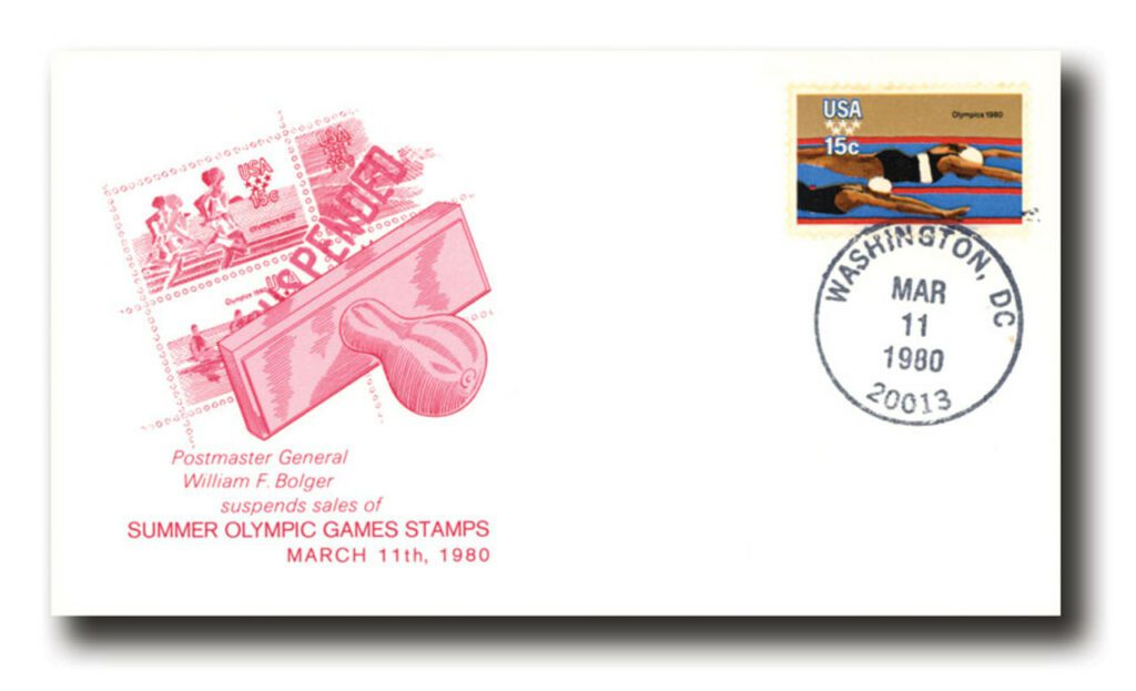 03/11/1980 USA, Bolger Suspends Sales of Summer Olympic Games Stamps